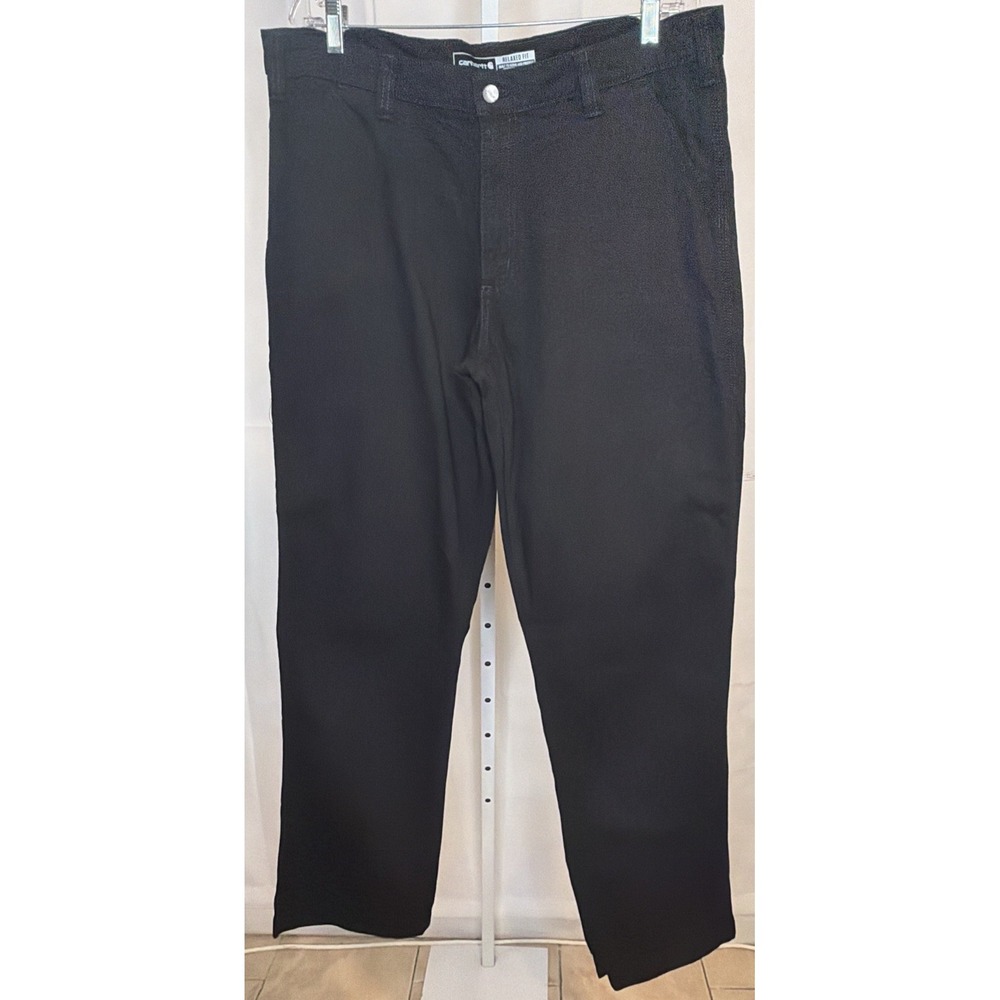 Carhartt Mens 38x34 Black Rugged Flex Relaxed Fit Canvas Work Pants BN2291
